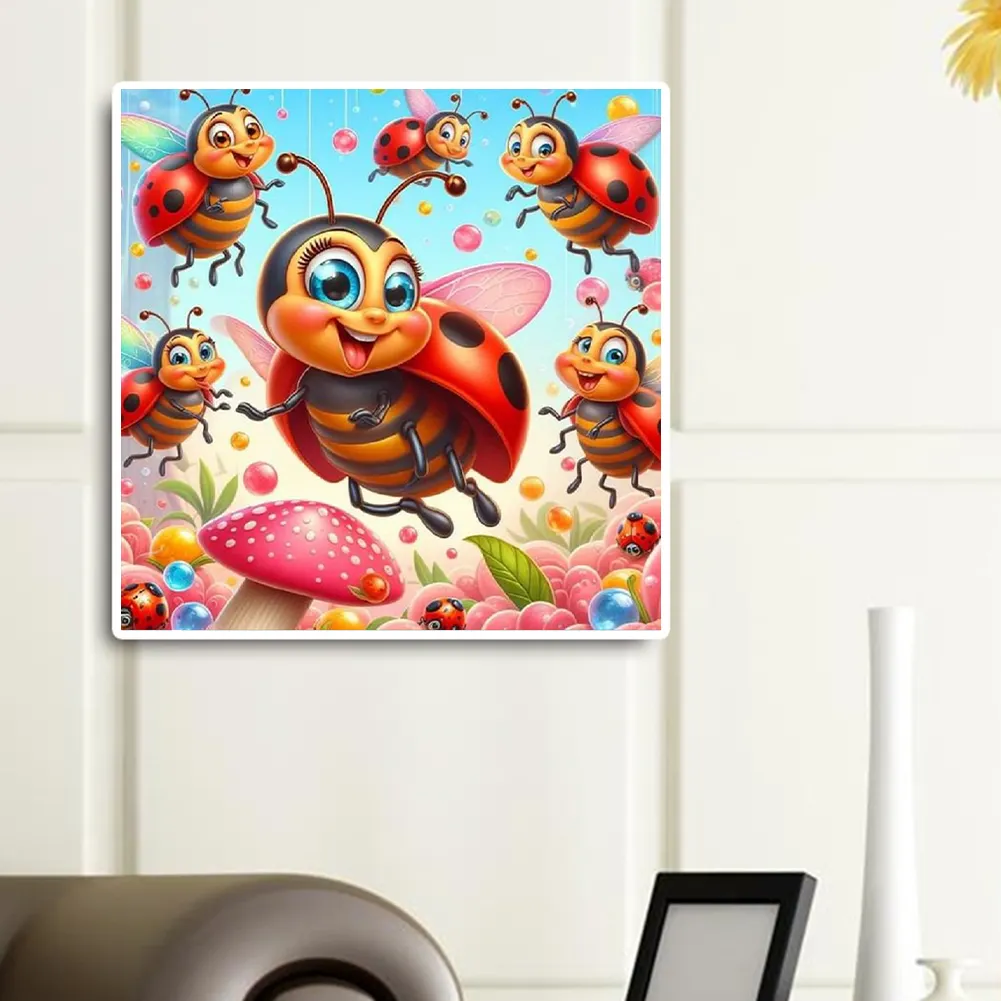 Diamond Painting - Full Round Drill - Ladybug(Canvas|30*30cm)