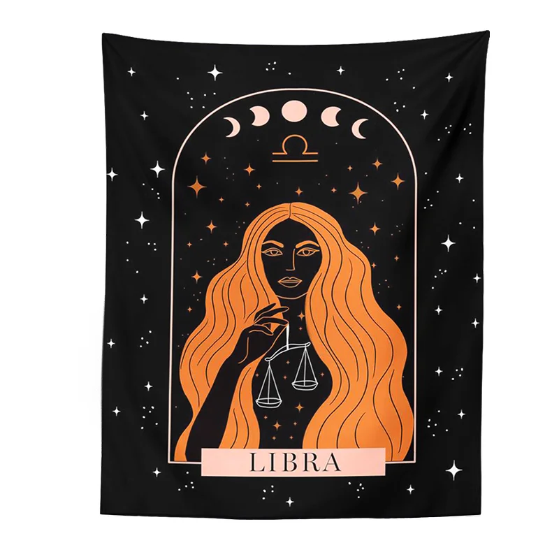 Nigikala Tapestry Wall Hanging Tarot Astrology Zodiac Tapestry Psychedelic Moon Phase Tapestry Bedroom Living Room Dorm Decor