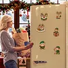 6PCS  Elf Reindeer DIY Pearl Diamond Painting Christmas Fridge Magnets, Sparkling Rhinestone Refrigerator Magnet Craft Kit for Home Decor & Gifts