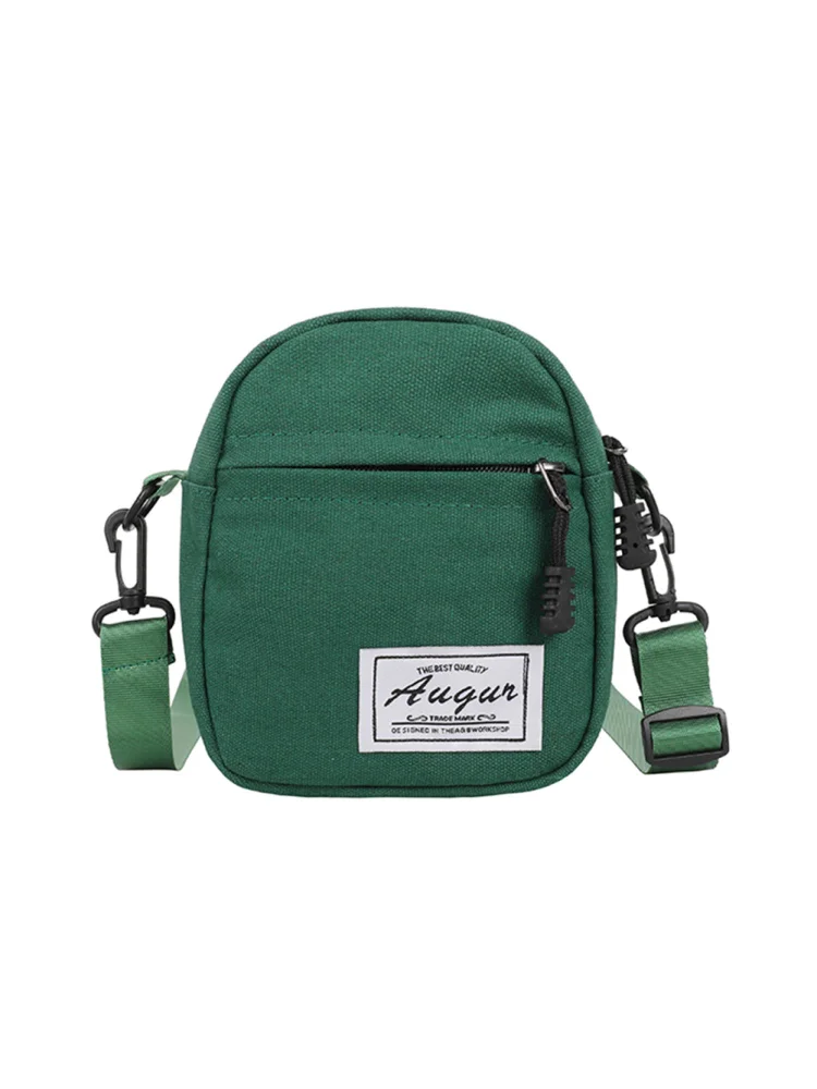 Fashion Women Canvas Patchwork Crossbody Bag Casual Mini Handbags (Green)