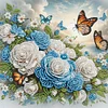 Butterfly Flower - Crystal Rhinestone Diamond Painting