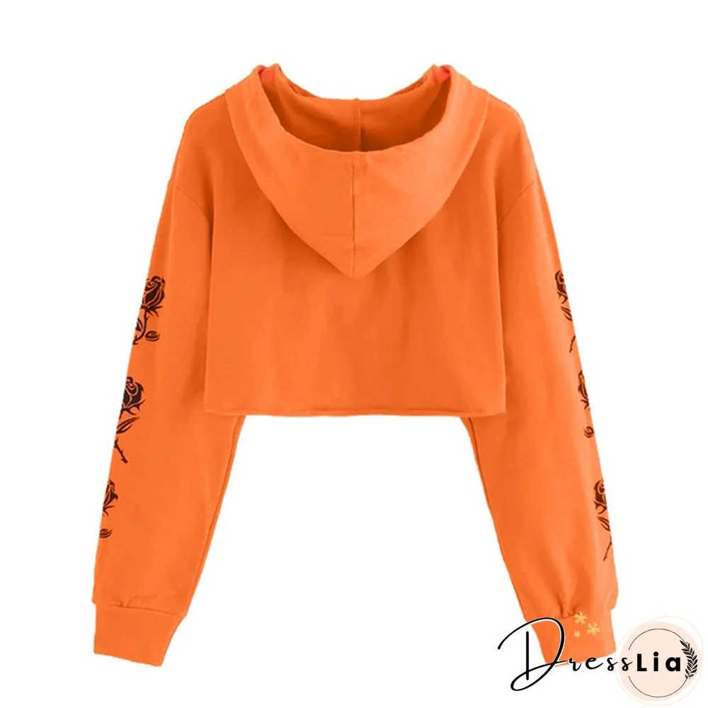 Fashion Women Autumn Long Sleeve Hoodie Sweatshirt Letters Hooded Pullover Tops Blouse (S-XL)