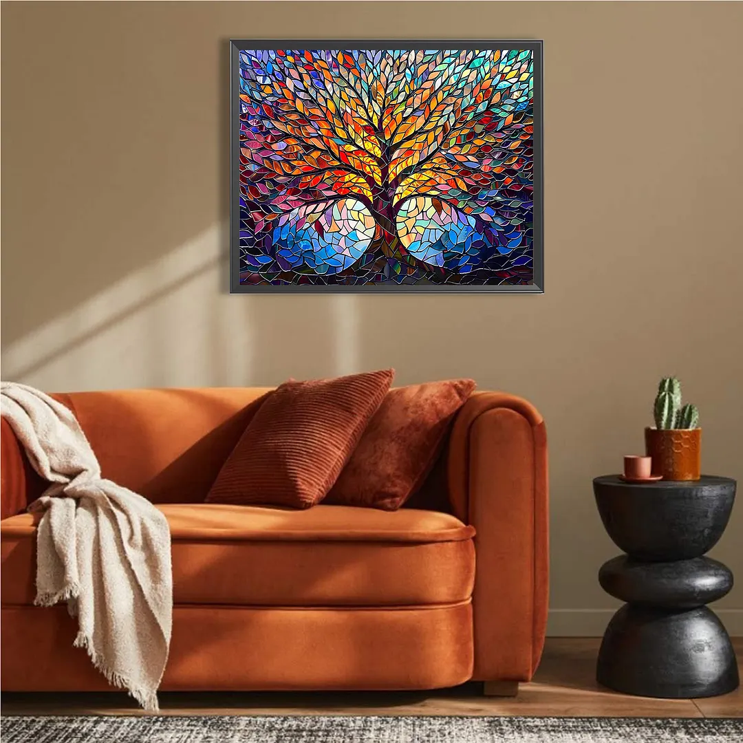 DIY Tree of Life Paint by Numbers Kits Drawing Paintwork on Canvas 15.75x19.69inch Without Frame Canvas Oil Painting Number Painting for Beginners Adults Gift Home Wall Decor