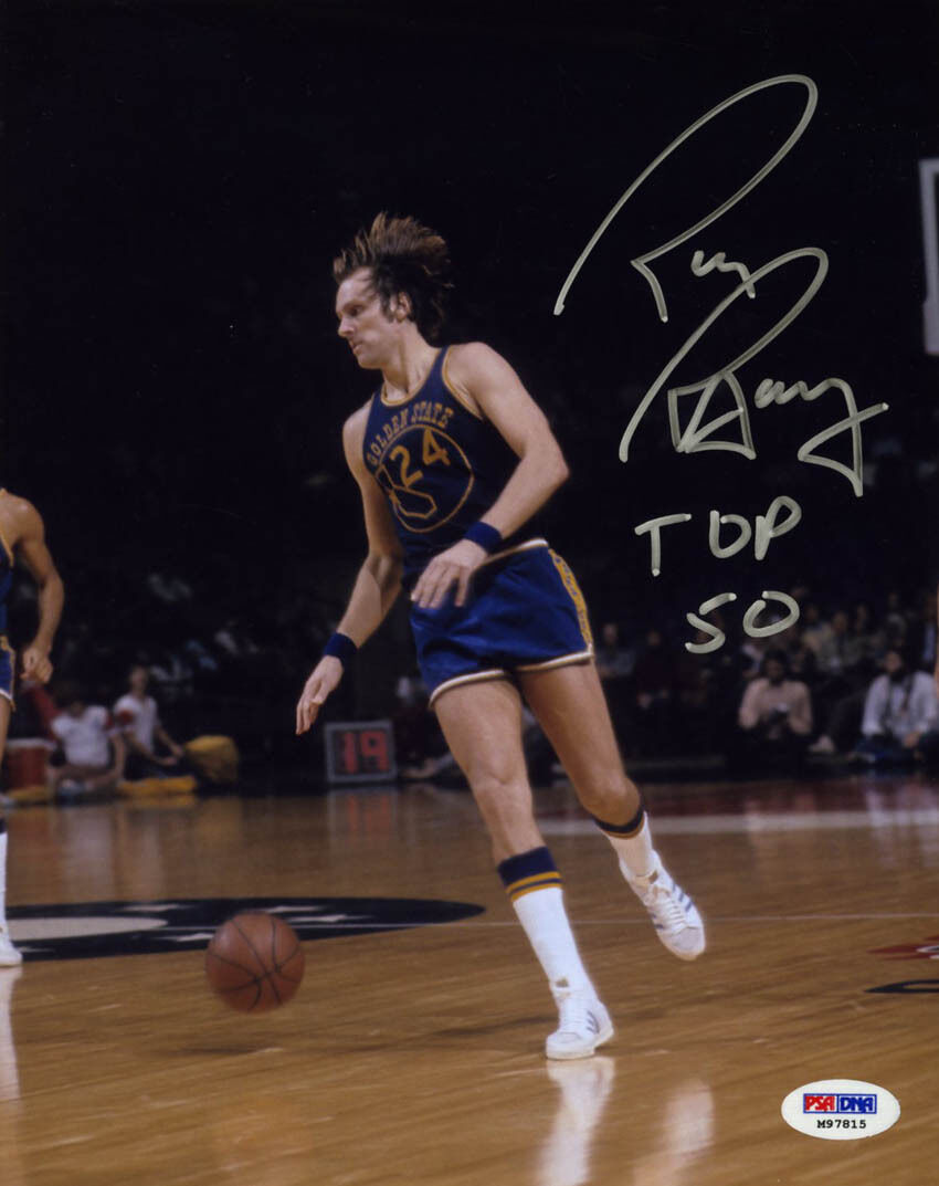 Rick Barry SIGNED 8x10 Photo Poster painting + TOP 50 Golden State Warriors PSA/DNA AUTOGRAPHED