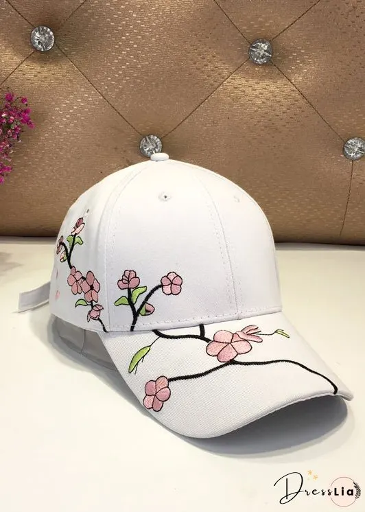New Boho Black Floral Embroidery Baseball Cap Hat