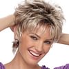 Short Blonde Pixie Cut Wigs for White Women Dark Brown Ombre Blonde