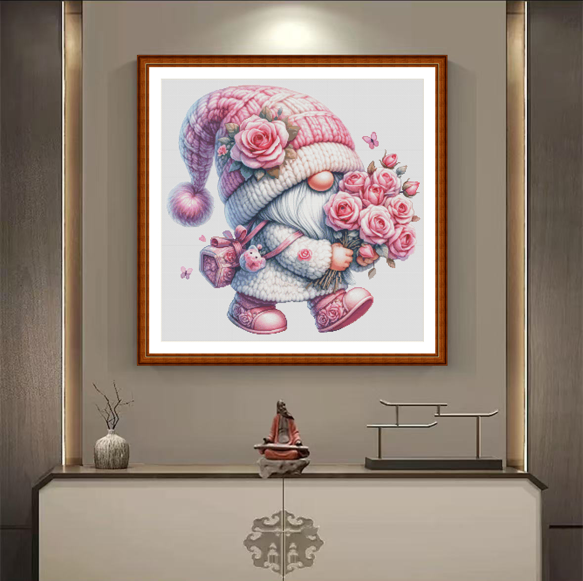 1set DIY Printed Cross Stitch Kit, 【ZZ5062- Flower Child Dwarf】crossstitch kit Painting Fairy Cross Stitch