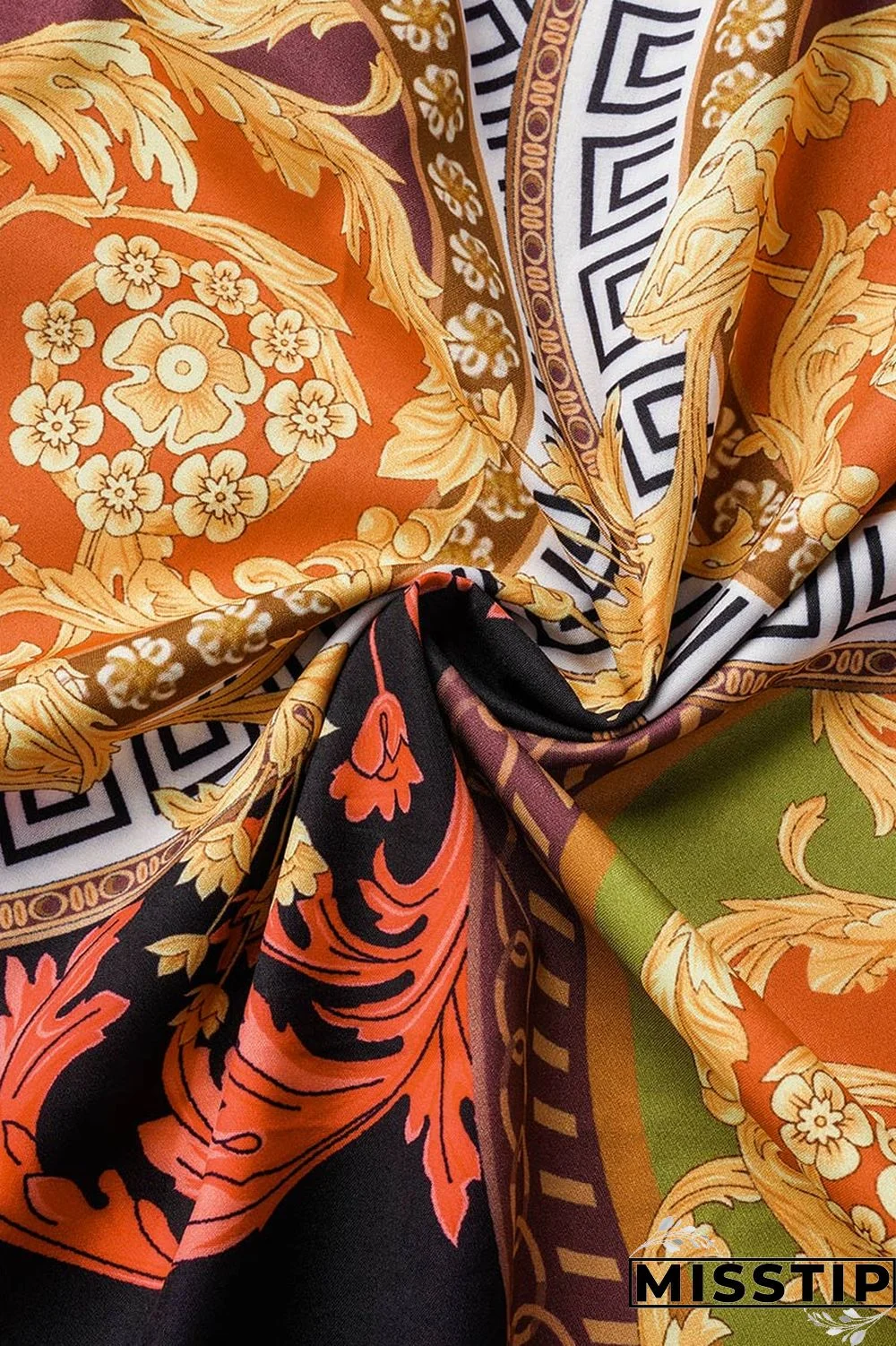 Colour Casual Print Patchwork Turndown Collar Straight Plus Size Dresses