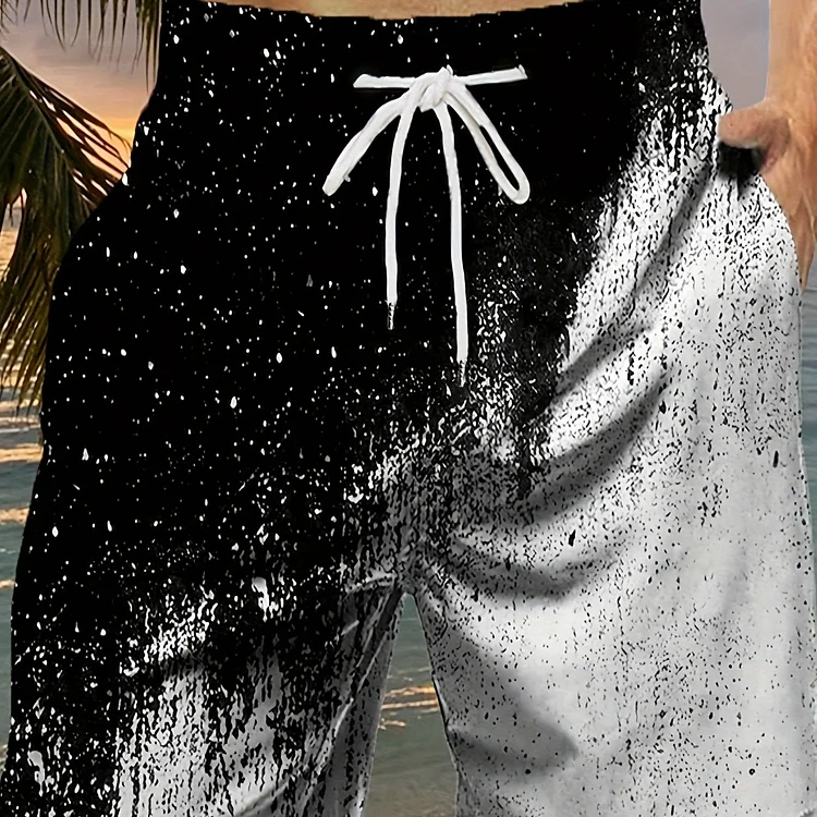 Lamalaba 2025 Summer Men's Shorts Casual Loose Colourful Printed Drawstring Shorts Quick-drying Breathable Running Gym Workout Trousers