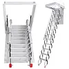 [US Local Warehouse] Ceiling Mounted Attic Ladder w/Handrails Retractable Loft Stairs 660LBS Capacity