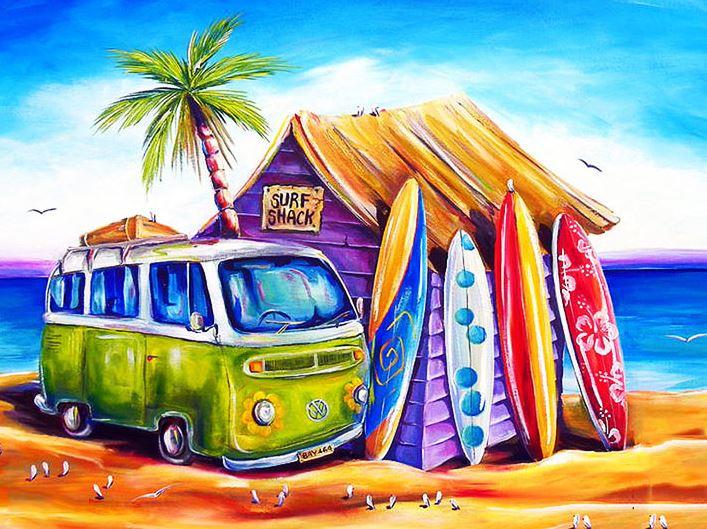 

Beautiful Cottage on The Beach – Paint By Numbers - 40*50CM, 501 Original