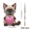 2D Flat DIY Cat Acrylic Shaking Head Diamond Painting Tabletop Ornaments Kit