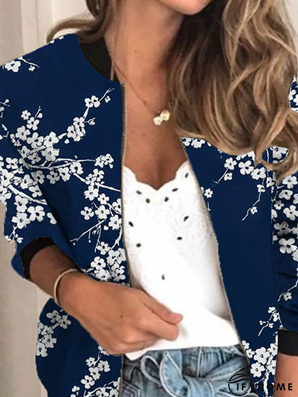 Floral Casual Long Sleeve Outwear Jacket | IFYHOME