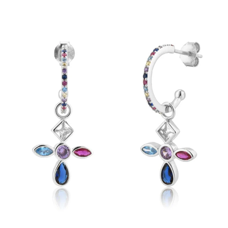 Rainbow Cross Zircon Bejeweled Jewelry Collection