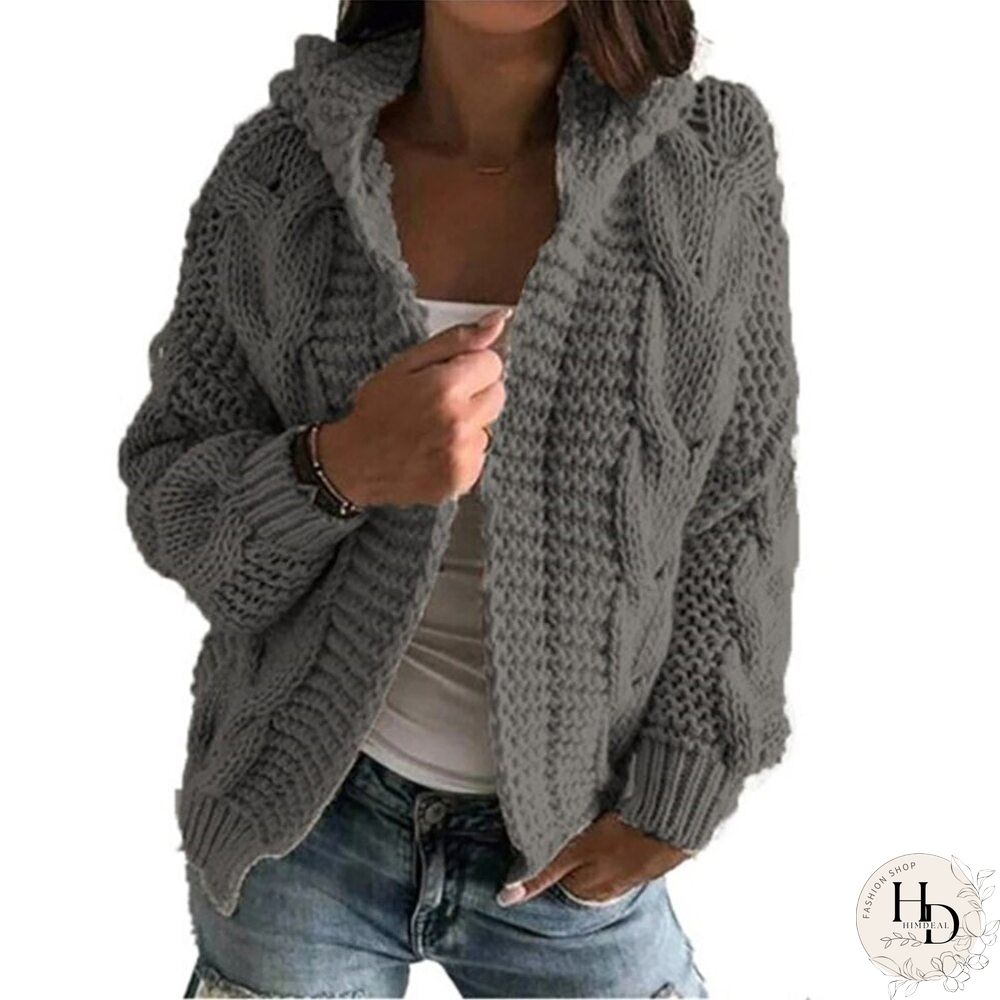Elegant Cardigans Sweater For Women Hoodies Knitted Twist Loose Coat Autumn Fashion Warm Long Sleeve Causal Solid Ladies Tops