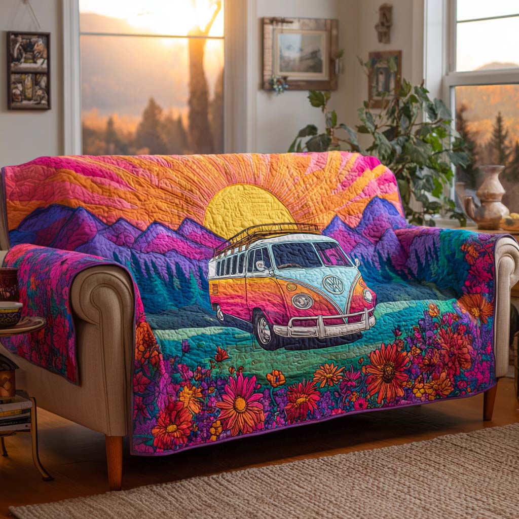 Sunset Roadtrip Quilted Sofa Cover NCU0XD1255 everthome