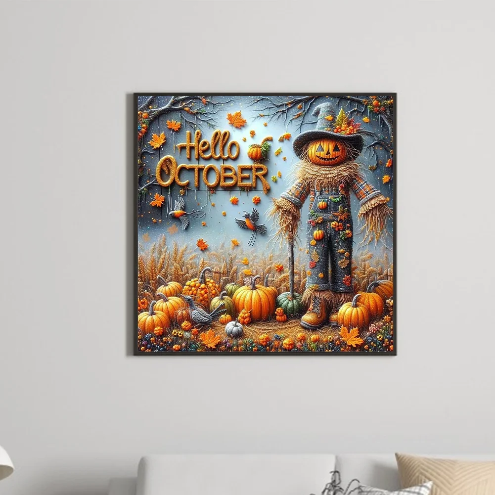 Diamond Painting - Full Round Drill - Halloween Scarecrow(Canvas|40*40cm)