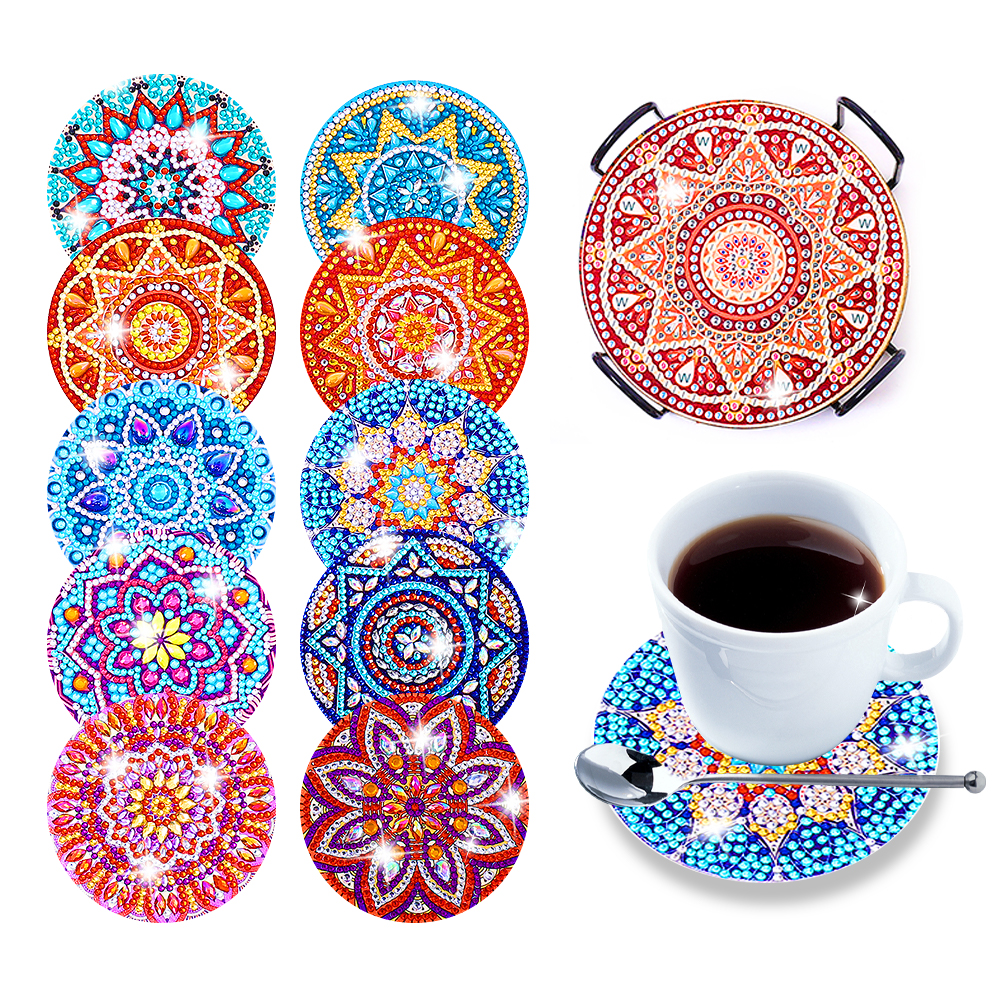 DIY Wooden Mandala Coasters Diamond Painting Kits for Beginners, Adults & Kids Art Craft Supplies