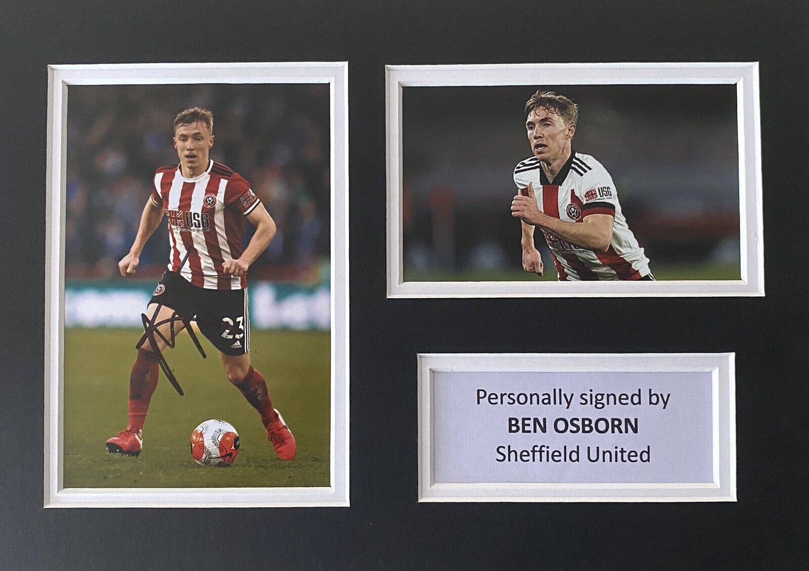 Ben Osborn Hand Signed Sheffield United Photo Poster painting In A4 Mount Display