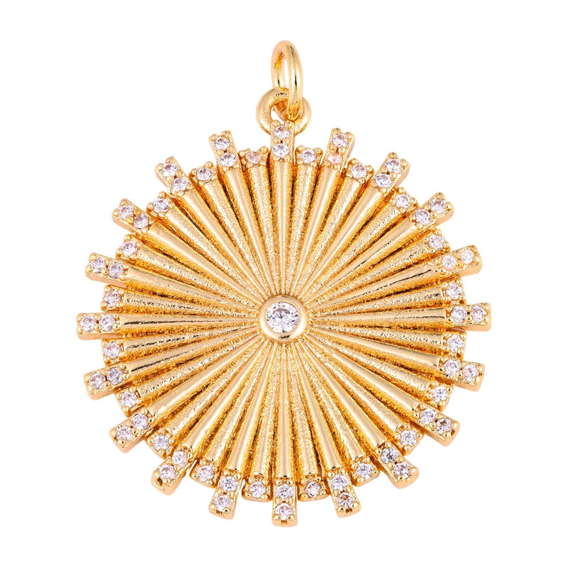 1 Piece Copper Zircon Four Leaf Clover Round Heart Shape Pendant Jewelry Accessories