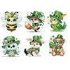 6PCS-Fleur animal-diamant peinture aimant r&eacute;frig&eacute;rateur