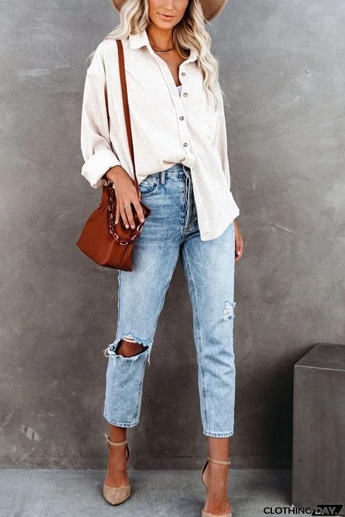 Cool Corduroy Casual Coat Top