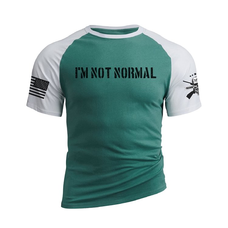 I'M NOT NORMAL RAGLAN GRAPHIC TEE