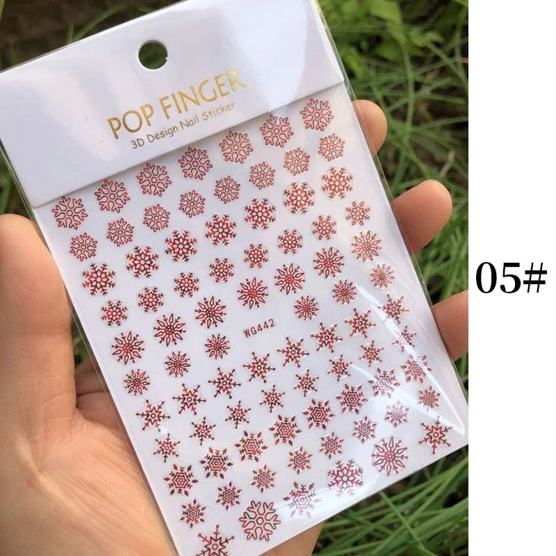 1 Sheet New Roman English Alphabet Number 3D Nail Stickers Christmas Animals iridescent Gold Silver Word Small Letters Nail