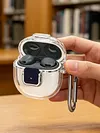 Clear TPU Cover for Google Pixel Buds 2a 2025 Accessory Protective Skin Case with Carabiner Shockproof Anti-Drop Scratch-Resistant