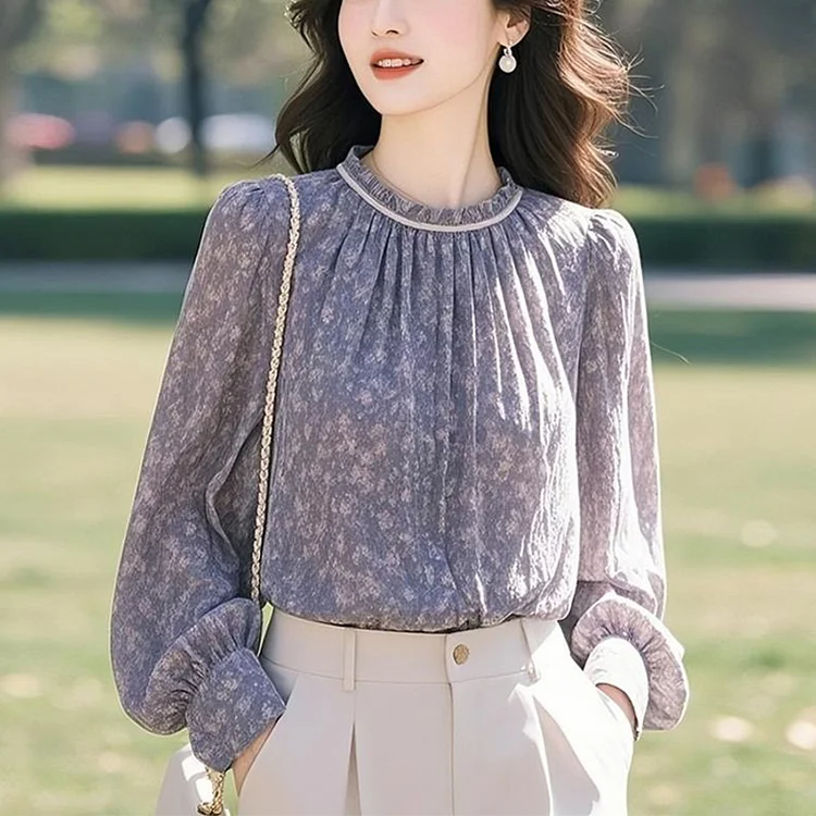 レトロ 合わせやすい 配色 ファッションコーデ 服おすすめ 長袖 ファッショナブル 切り替え レディース シャツ