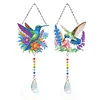 2pcs Flower Bird Diamond Painting Double-sided Crystal Window Suncatcher Craft Set Birthday Gifts Home Garden Decor Hanging Kit