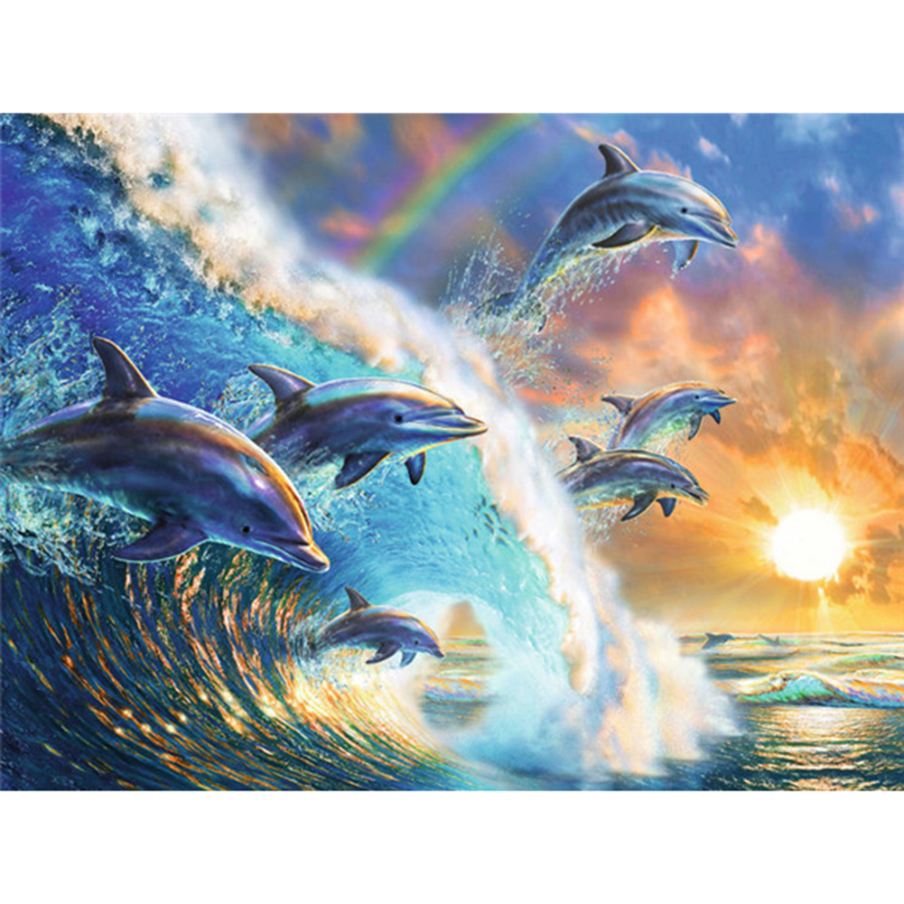 

Dolphin - Square Drill Diamond Painting - 50*30CM, 501 Original