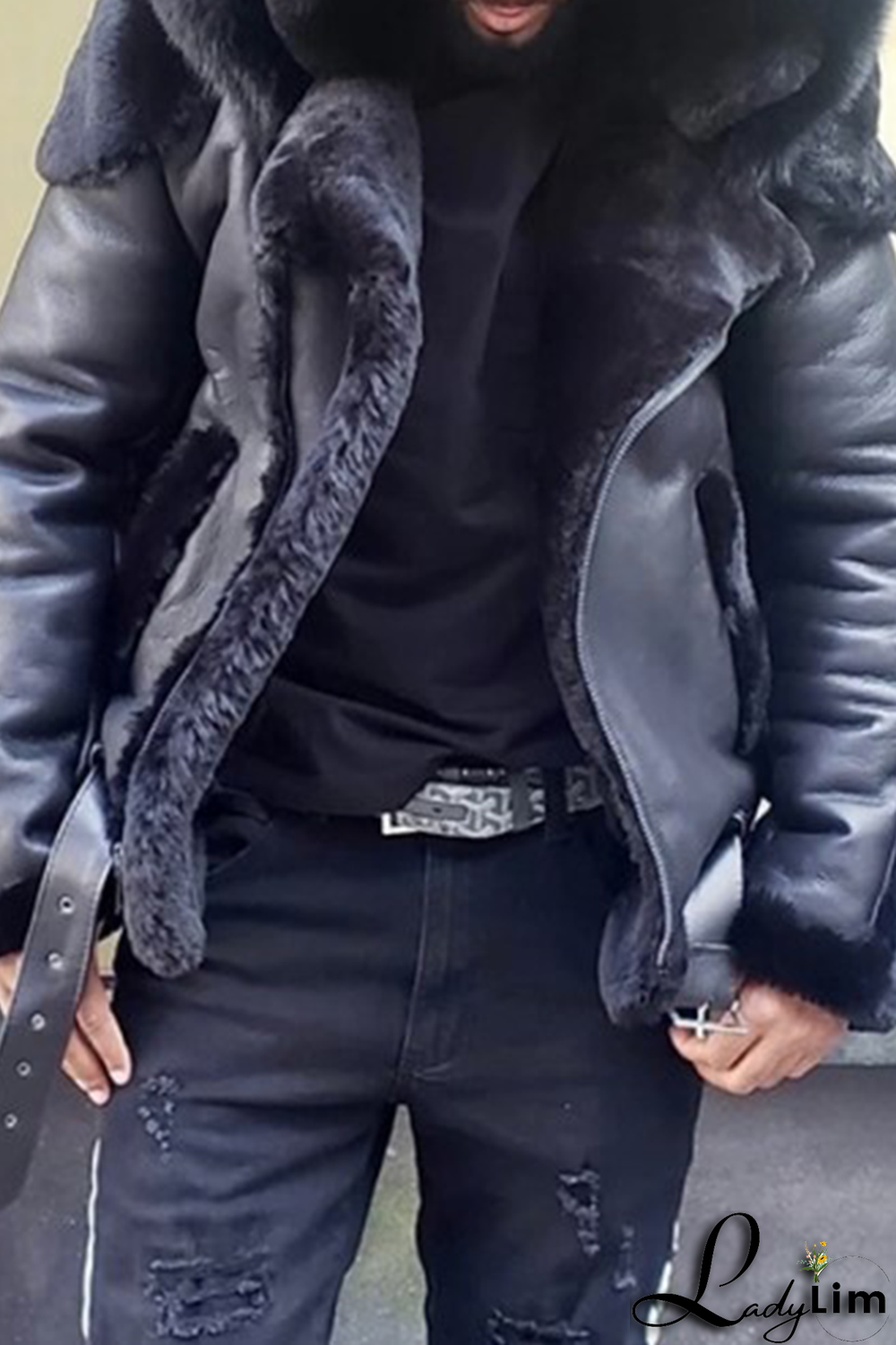 Red Fashion Street Patchwork Patchwork With Belt Hooded Collar Outerwear