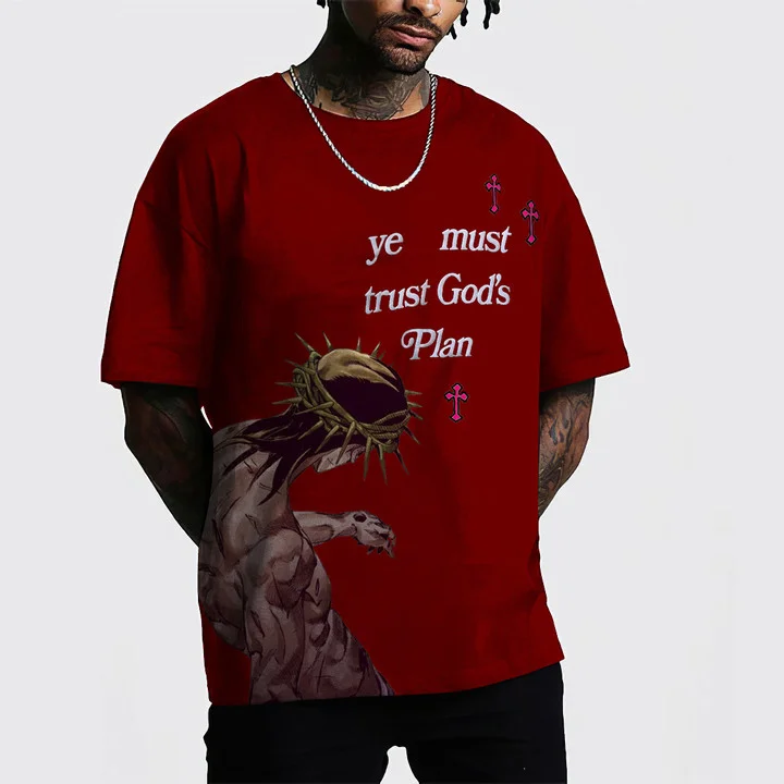 You Must Trust God'S Plan Print Short Sleeve T-Shirt