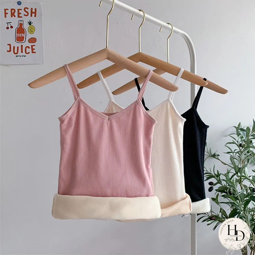 Plus Velvet Thickening Vest Women Winter Warm Top Shirt Thermal Tank Top Sleeveless Camis