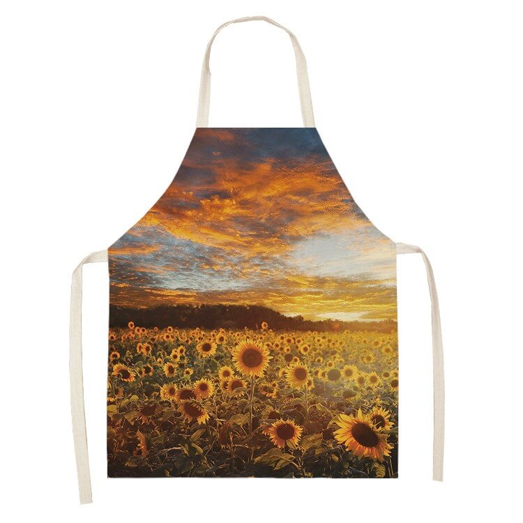 Linen Kitchen Apron - Sunflower letclo 