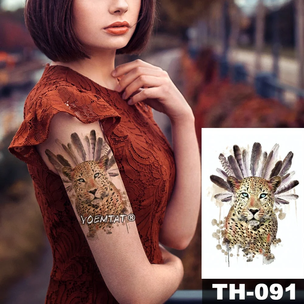 Waterproof Temporary Tattoo Stickers Rose Flowers Leaves Colorful Flash Tatto Sexy Arm Neck Body Art Fake Tattoos For Women Men