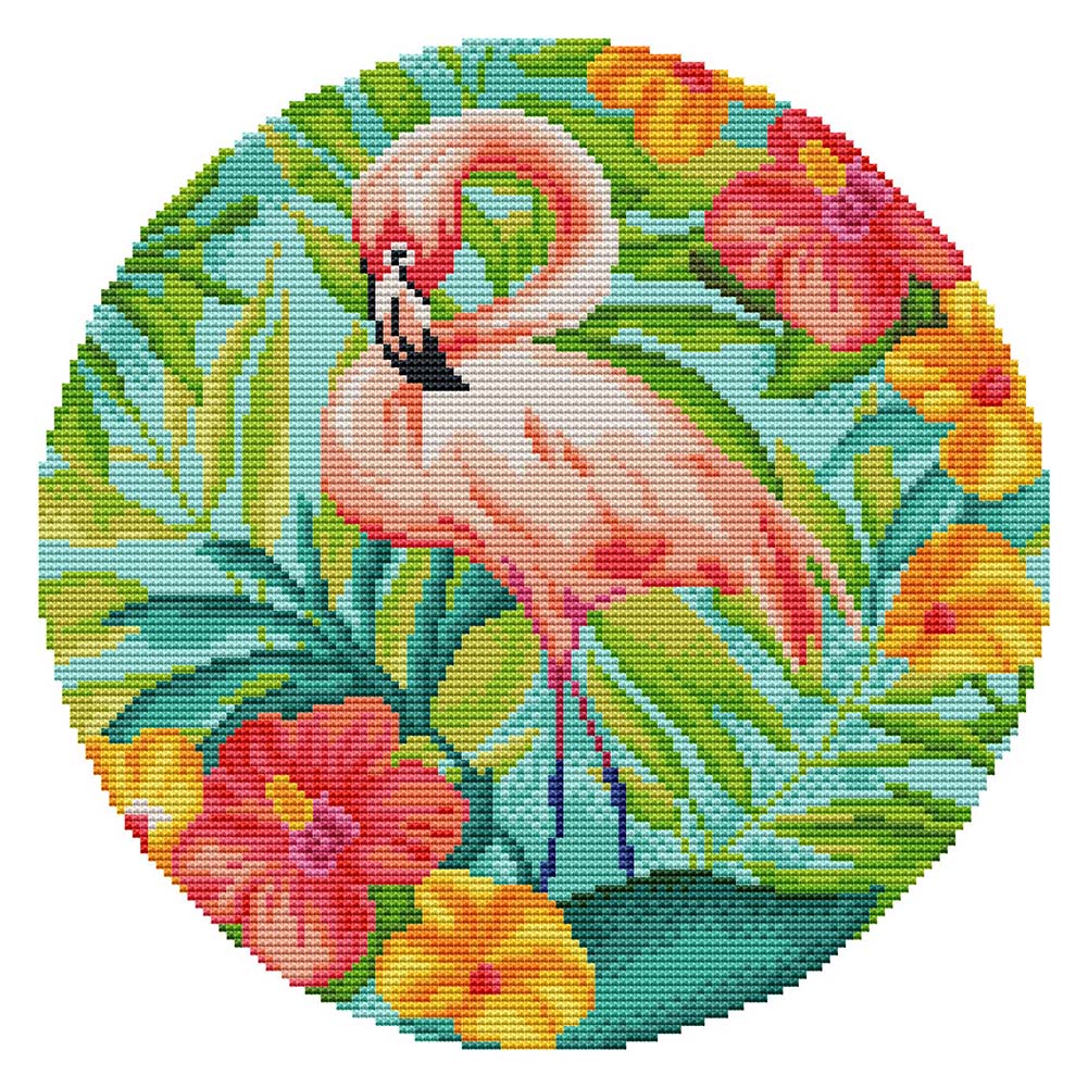 

Flamingo - 11CT Stamped Cross Stitch - 36*36CM, 501 Original