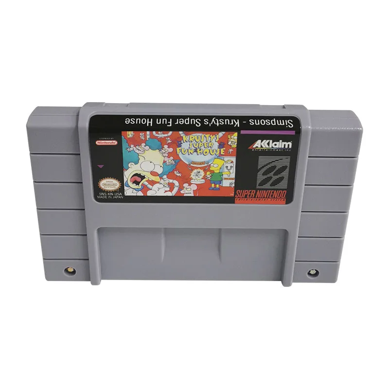 Simpsons: Krusty's Super Fun House SNES For Super Nintendo Entertainment System - 16 Bit US Version Game Cartridge