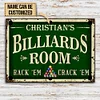 Customizable Billiards Club Room Rack\'em Crack\'em Customized Classic Metal Signs