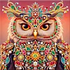Regenbogenverzierte Eule speziell geformte 5D-DIY-Teilbohrer-Diamanten-Punkte, Edelstein-Kunst-Kits mit Rahmen, Diamanten-Gem&auml;lde, Edelstein-Kunst 29x