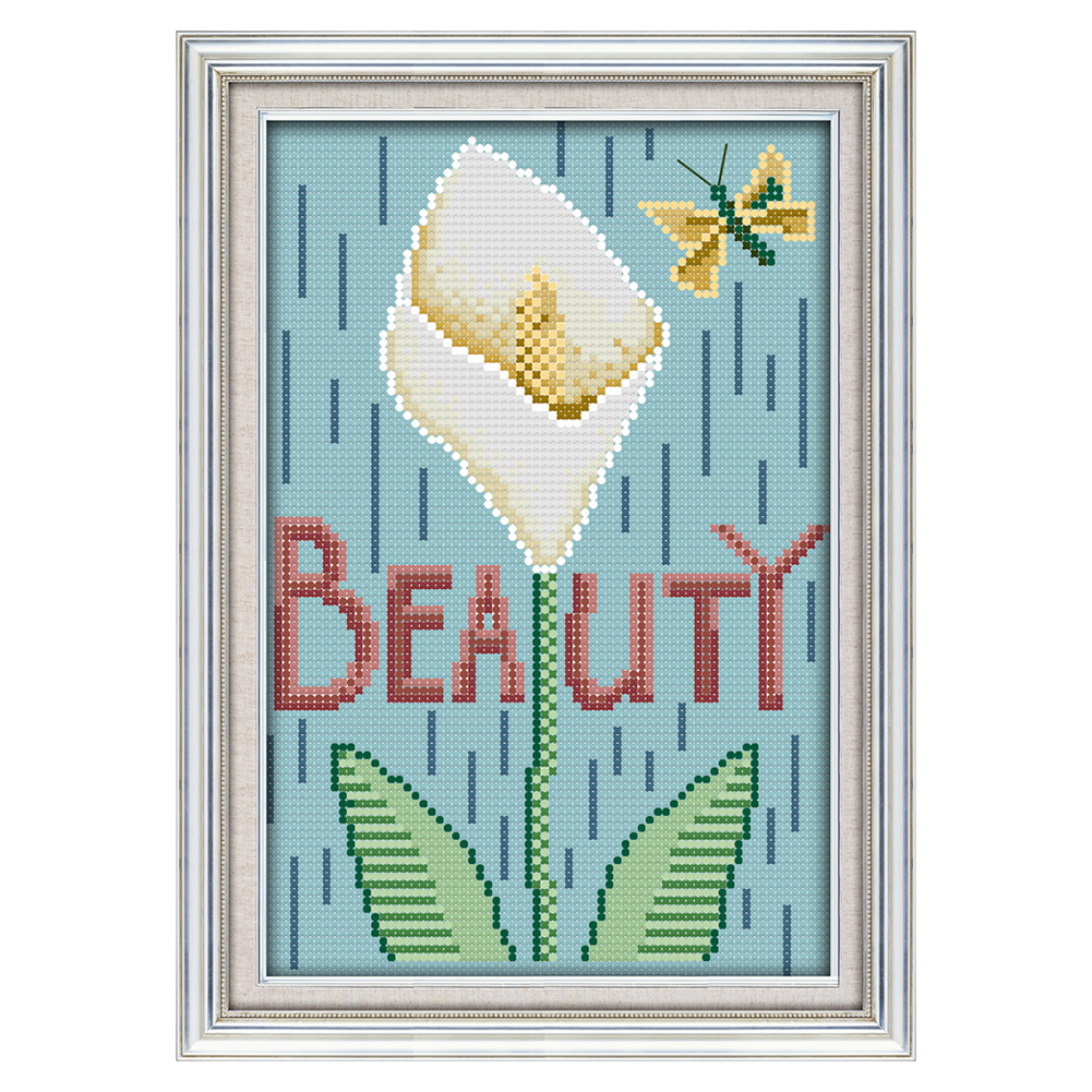 

BEAUTY - 14CT Stamped Cross Stitch - 26*17CM, 501 Original