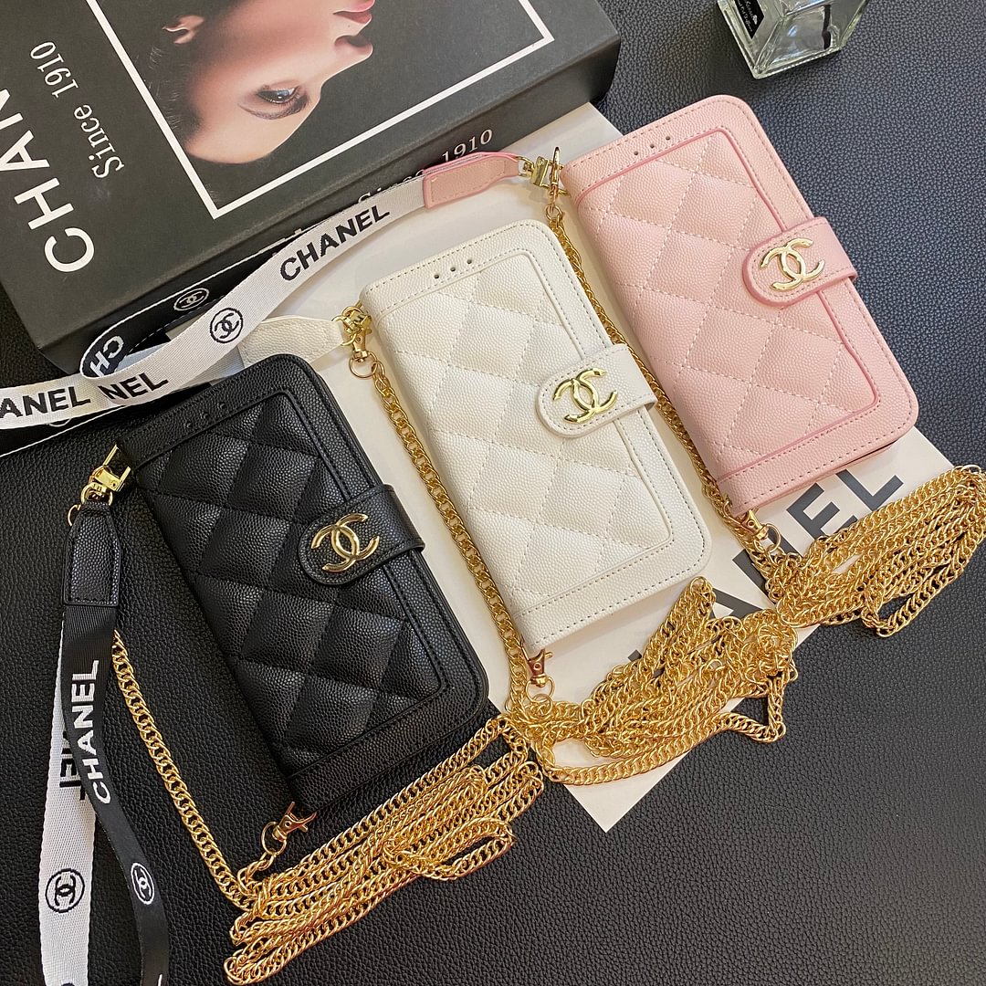 Chanel Genuine Leather Wallet Leather Crossbody Bag Apple iPhone Case