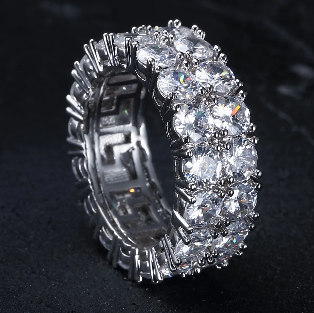 Two Row Solitaire Men's Ring-VESSFUL