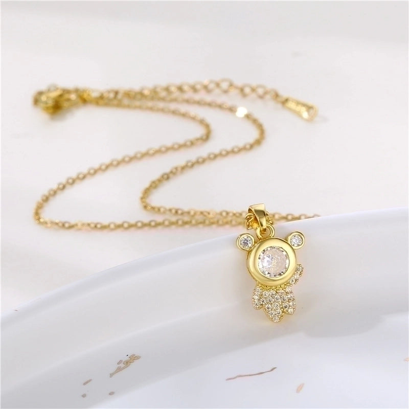 Stainless Steel Titanium Steel 18K Gold Plated Korean Style Plating Inlay Sector Star Flower Zircon Pendant Necklace