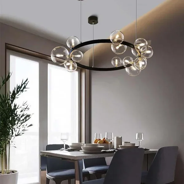 Bubi Black Glass Bubble Chandelier  JOSENART Josenart