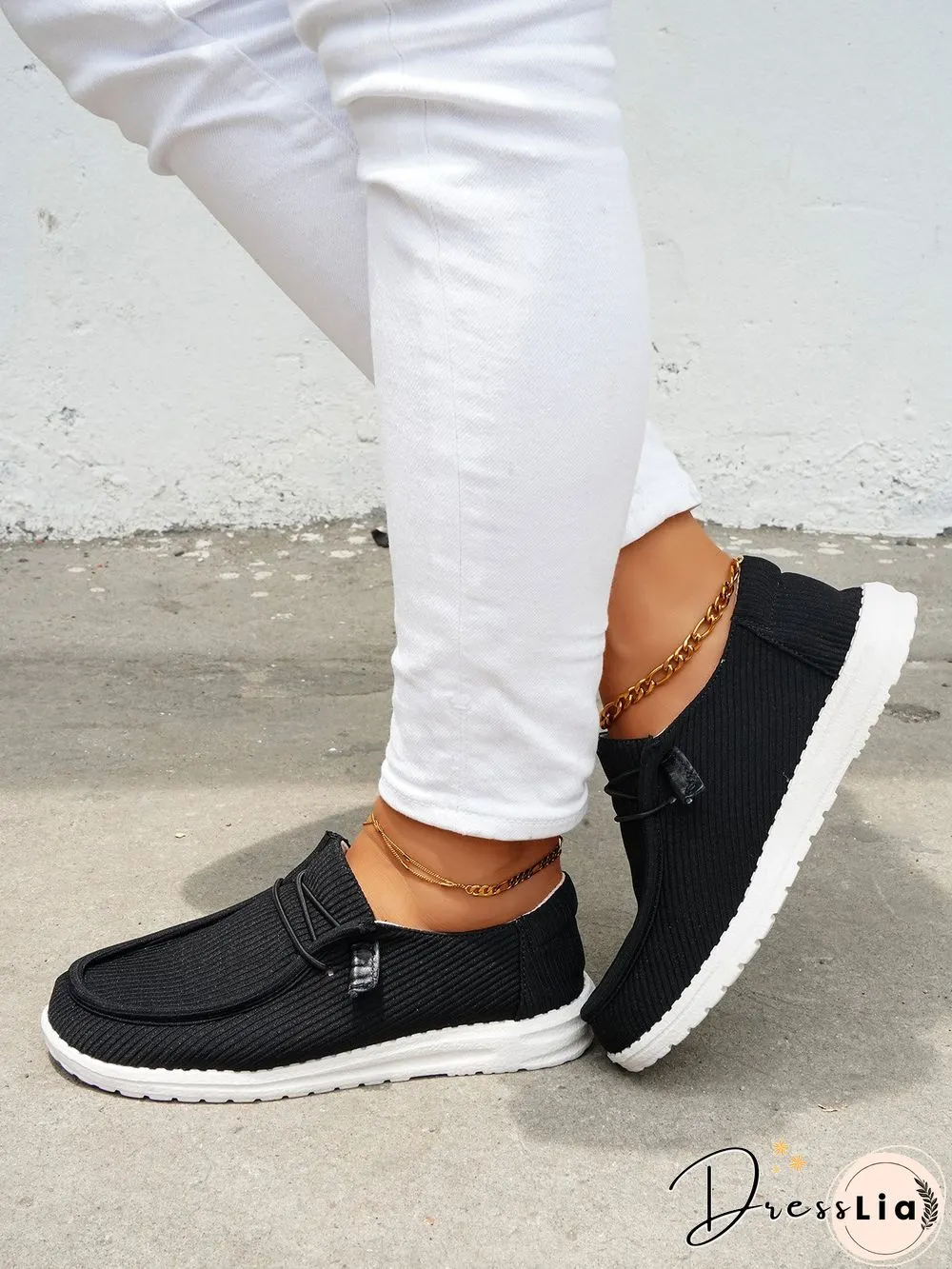 Casual Light Lace Up Flats Canvas Shoes