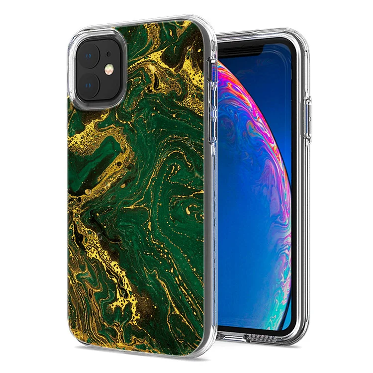 2023 Luxury Electroplated Marble Painted Transparent Protective Case For iPhone