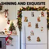 10PCS DIY Pearl Diamond Painting Christmas Fridge Magnets, Sparkling Rhinestone Refrigerator Magnet Craft Kit for Home Decor & Gifts