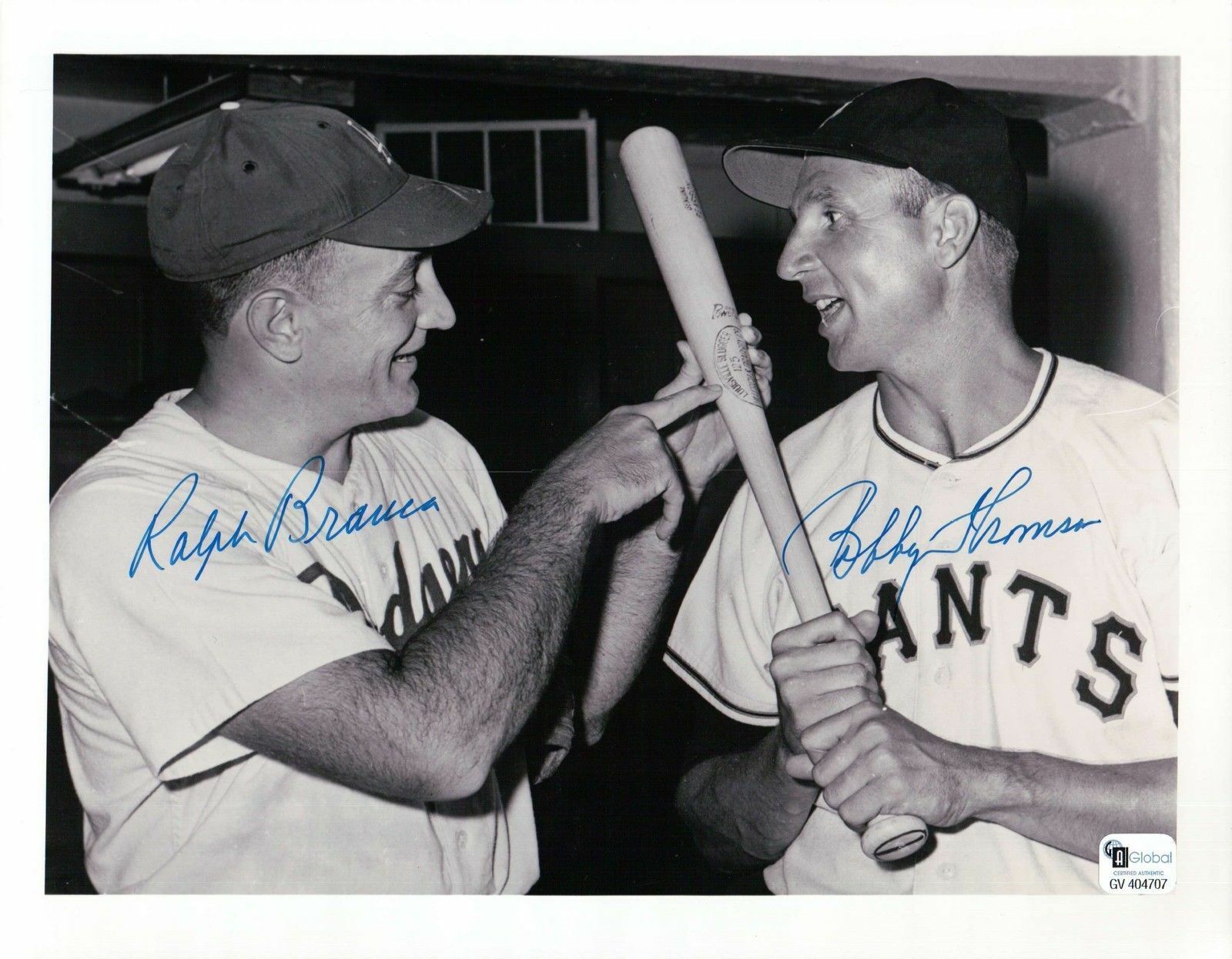 Ralph Branca/Bobby Thomson Signed 8X10 Photo Poster painting Thin Border Dual Auto Post Game GAI